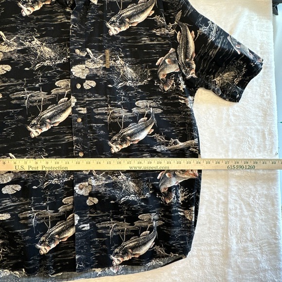 Magellan Sportswear Men's Short Sleeve Button Up Shirt Fishing Print Mens Size L - Picture 10 of 13